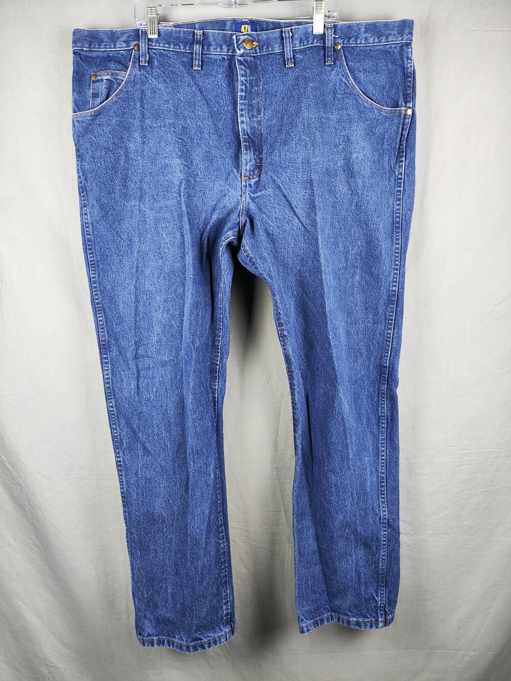 Wrangler Jeans Mens 46x30 Blue 47MWZ Regular Fit Straight Leg Denim Pants